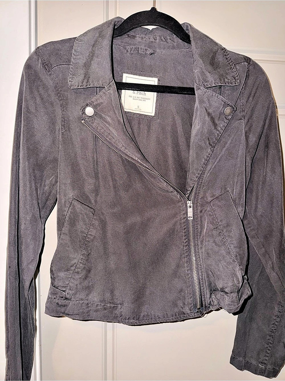 Abercrombie & Fitch Gray Moto Jacket